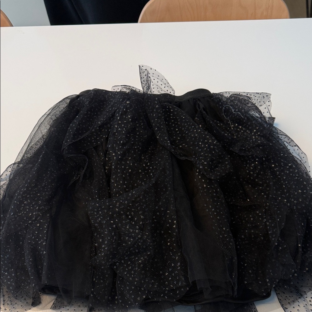 Black Tulle Skirt with Polka Dots